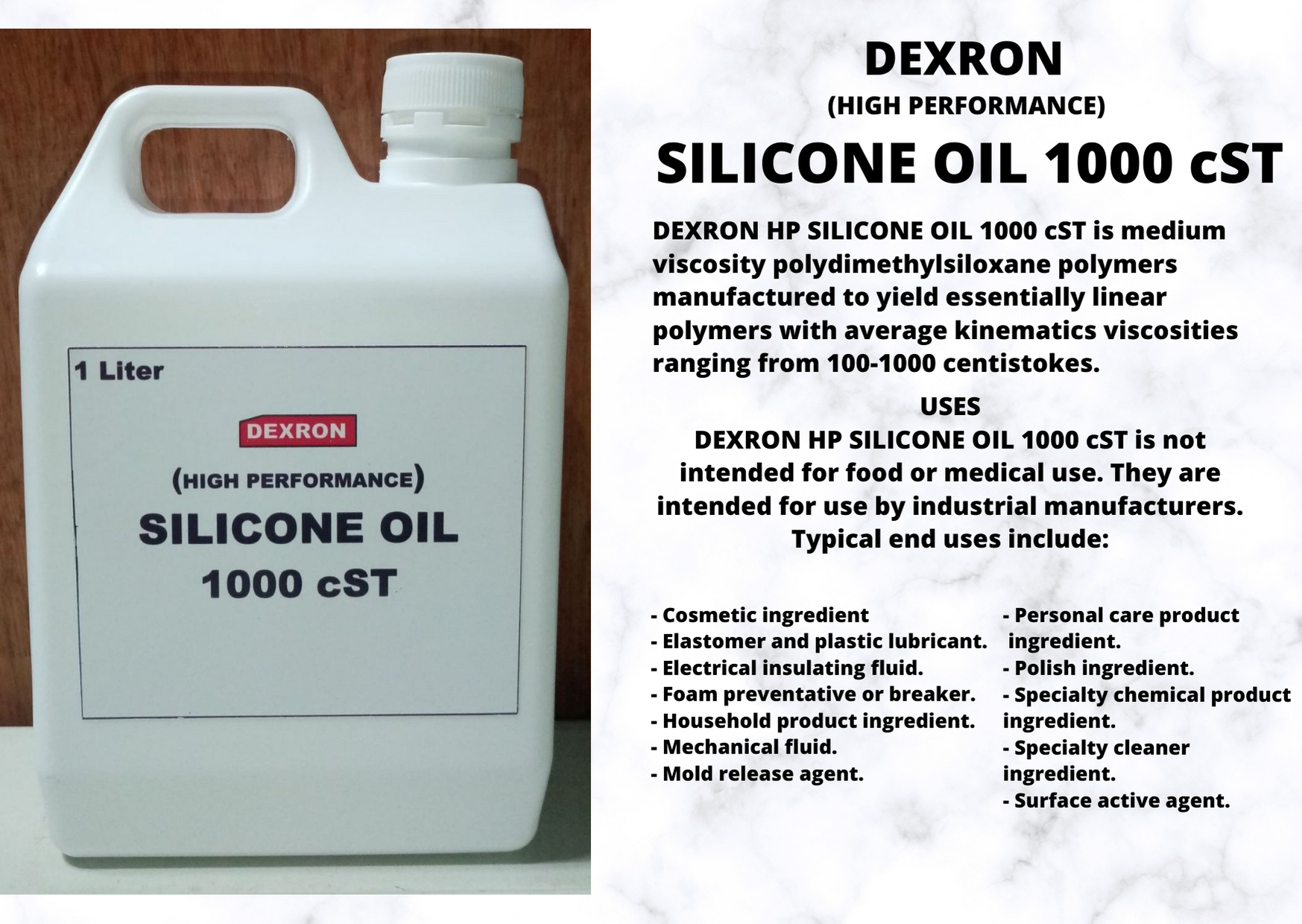 DEXRON PURE SILICONE OIL 1000 centistokes (cST) 1 Liter | Lazada PH