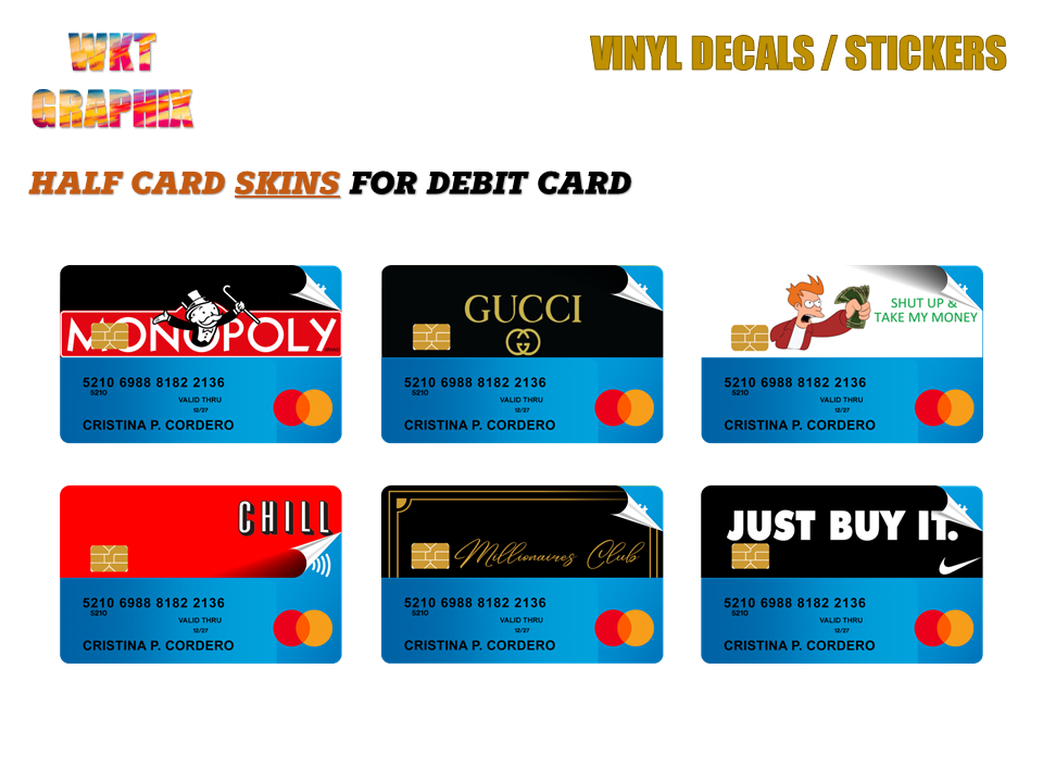 Window type customized ATM Debit Card skins/stickers for BDO, BPI, etc.