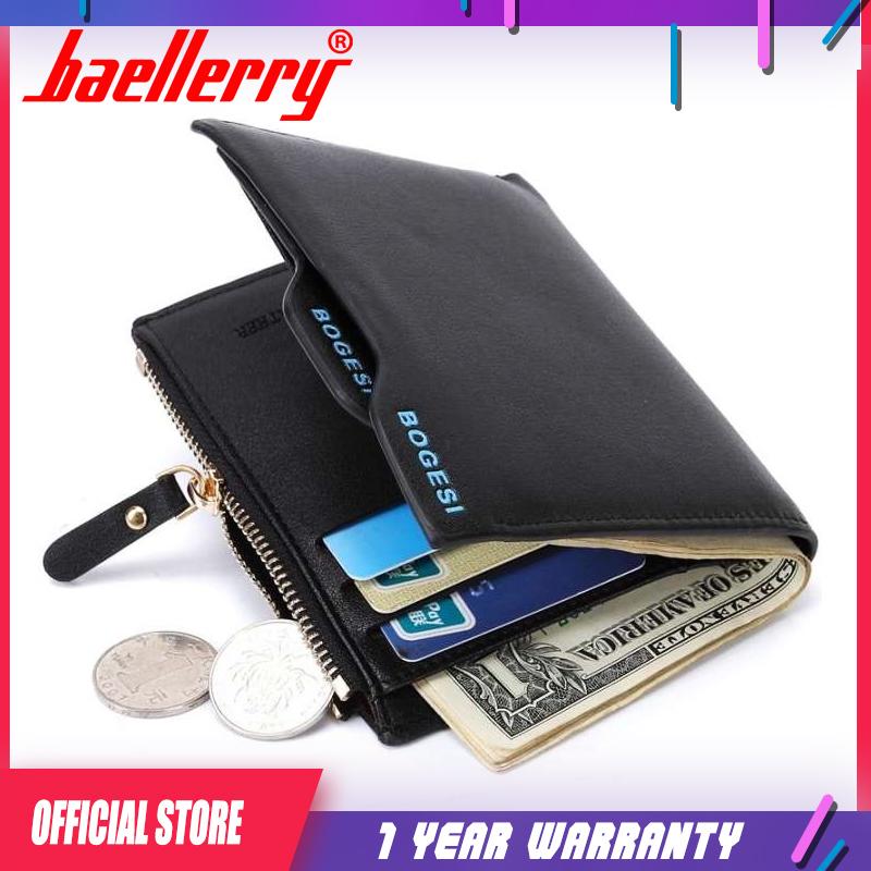 Bogesi Men Short Leather Solid Wallets Male Black Money Purses Zipper Purse For Coin Portable Pocket For Card Monedero Portfel 6 - 