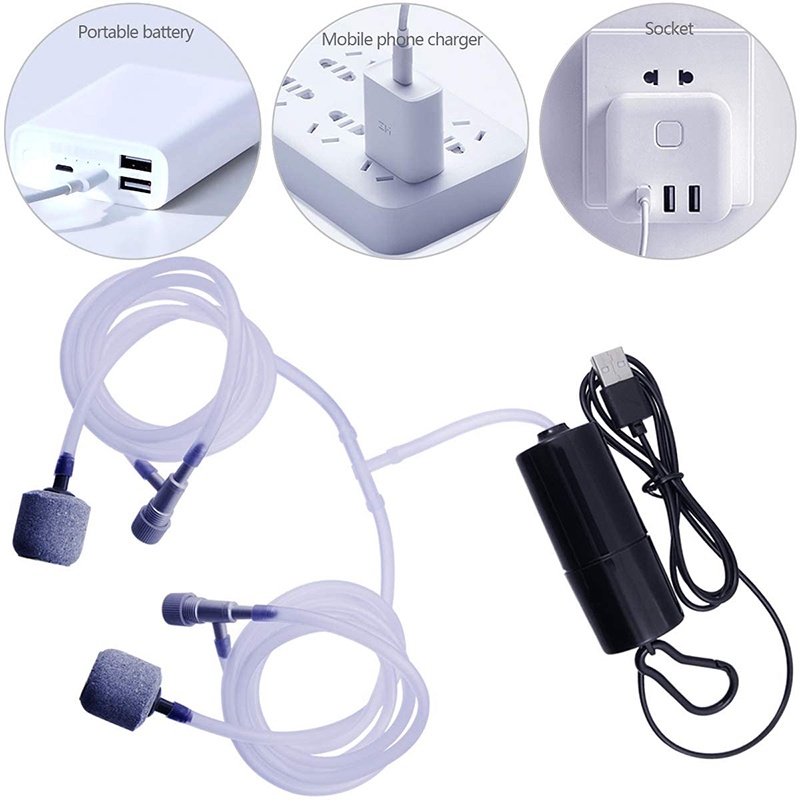 Mới Máy Bơm Oxy Cho Bể Cá Cổng USB 5v 1W