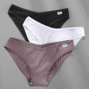 FINETOO Women's Cotton Low-Waist Panties - Pack of 3