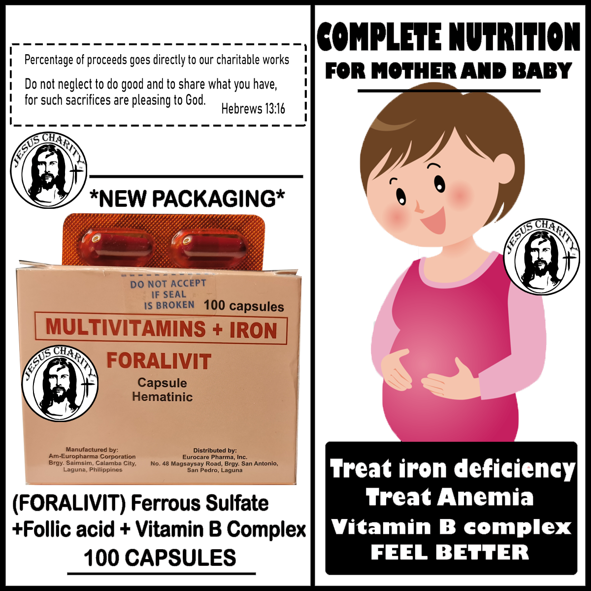 Ferrous sulfate+follic acid multi+iron (FORALIVIT) 100s