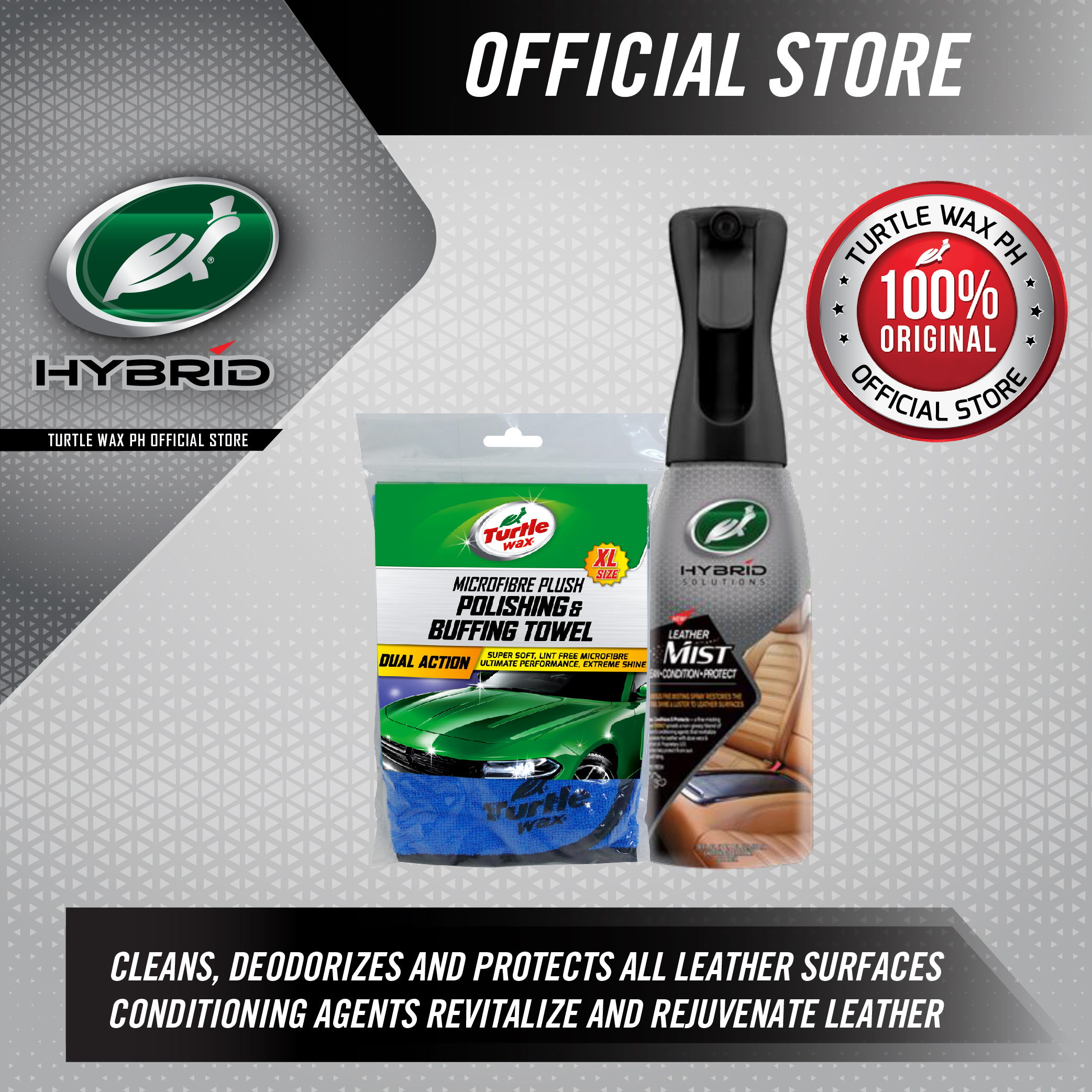 Turtle Wax Leather Cleaner & Conditioner w/ Turtle Wax Microfiber Plush