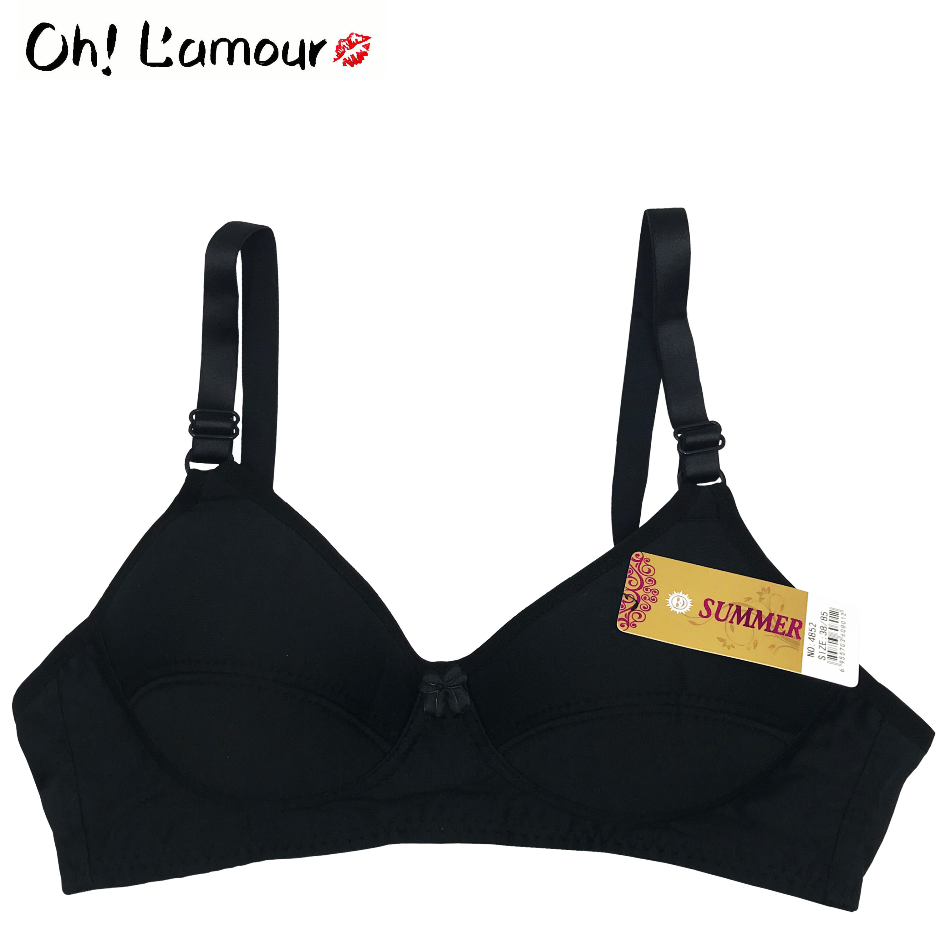 Oh Lamour #4939 Cup A Plain Dots Design Wireless Bra Thin Padding