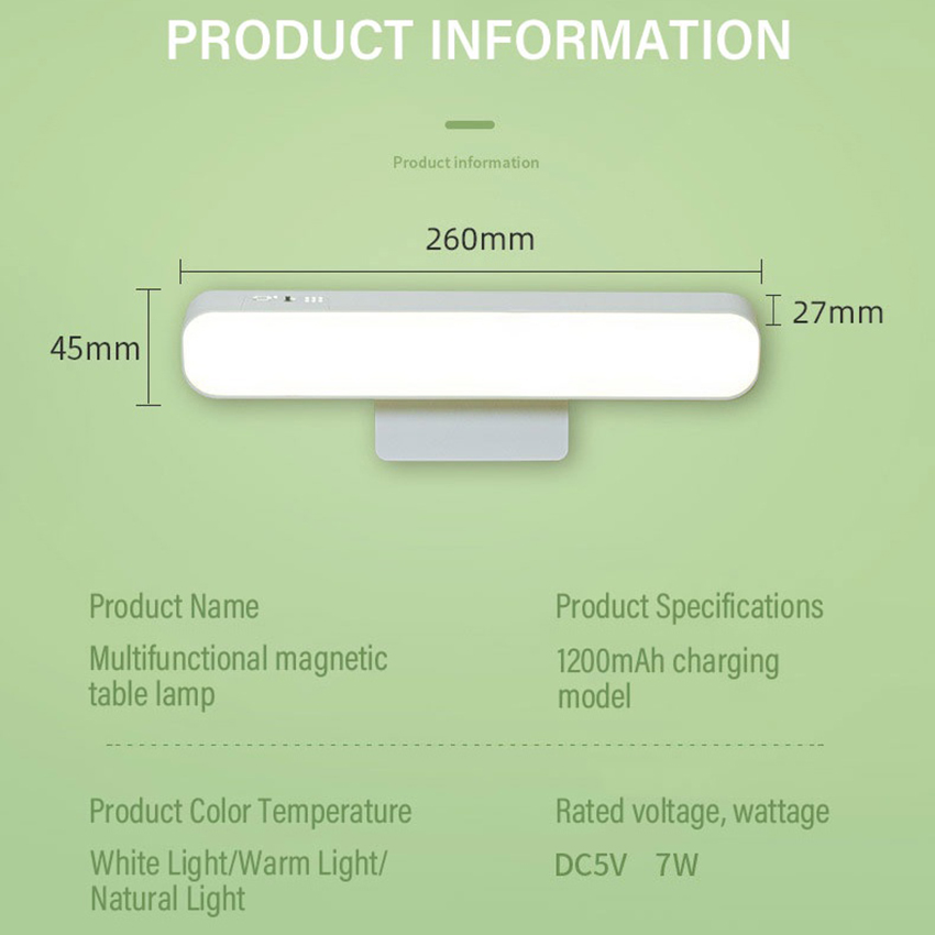 Vimite 3 Colors Wireless Desk Lamp With Remote Control USB Rechargeable Touch Reading Table Light With Angle Adjustment Plate Dimmable Eye Protection Bar Night Lamp for Room Wall Bedroom Dormitory Under Cabinet Lighting