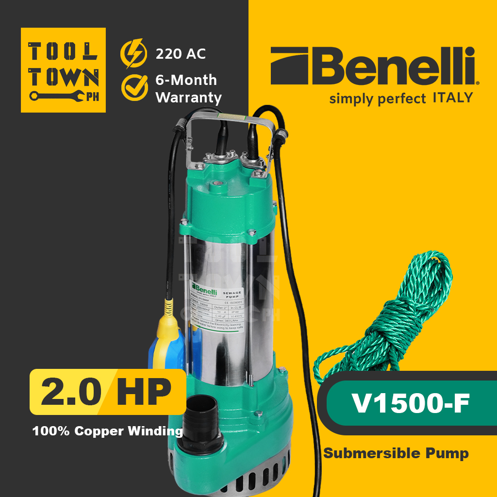 Benelli Submersible Pump 2 0HP V1500F Sewage American Plug Output benelli-submersible-pump-2-0hp-v1500f-sewage-american-plug-output