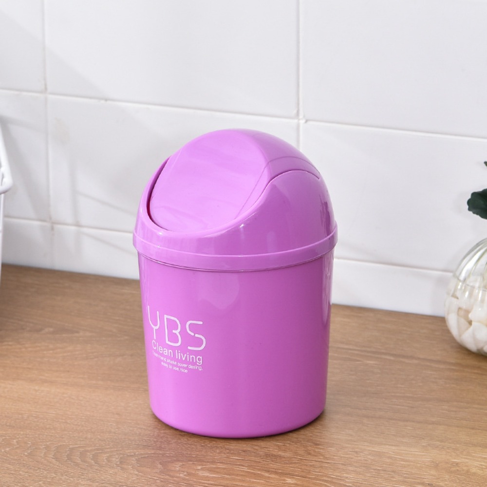 CHARDRUSHRU Container Ash Urns Storage Box Mini Bin Basket Dustbin Desktop Garbage Rolling Cover Can Trash Waste