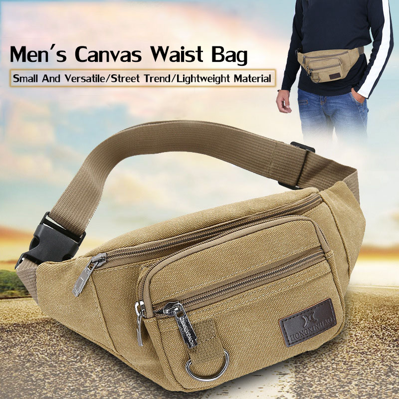 Nara-CC Fanny Pack 1PCS Waist Bag For Men Beltbag Waist Bag Men Casual  Canvas Men'S Waist Bag Belt Bag Sports Fanny Pack Chest Bag Wallet