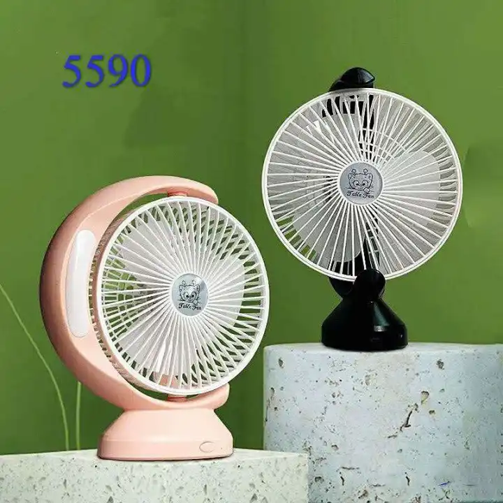 Tkk Qg 5560 Qg 5590 Portable Table Lamp Desktop Rechargeable Usb Fan With Led Reading Light Lazada Ph