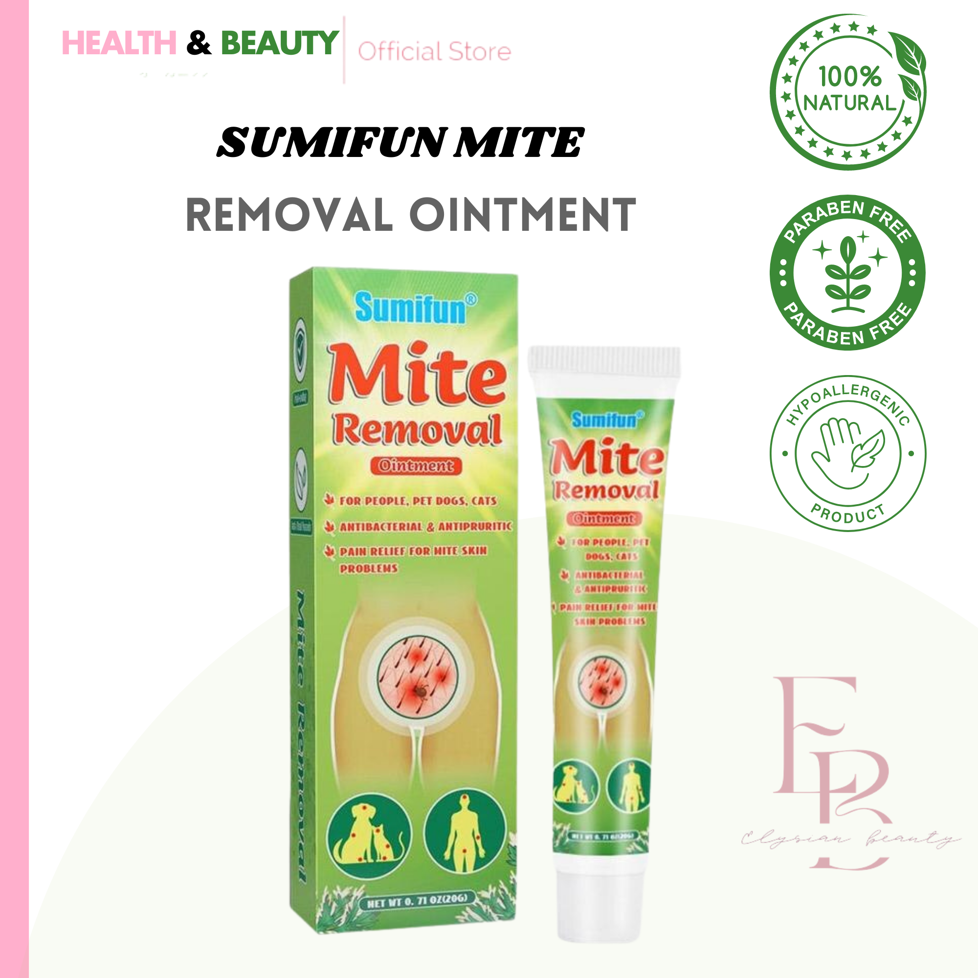 SUMIFUN Mite Spray Bed Bug Killer Mite Remover Ointment for Itchy Skin