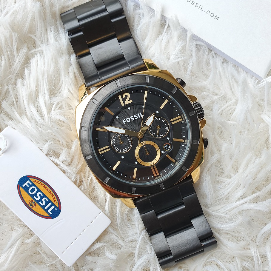 Original Fossil Privateer BQ2196 Sport Chronograph Black Stainless