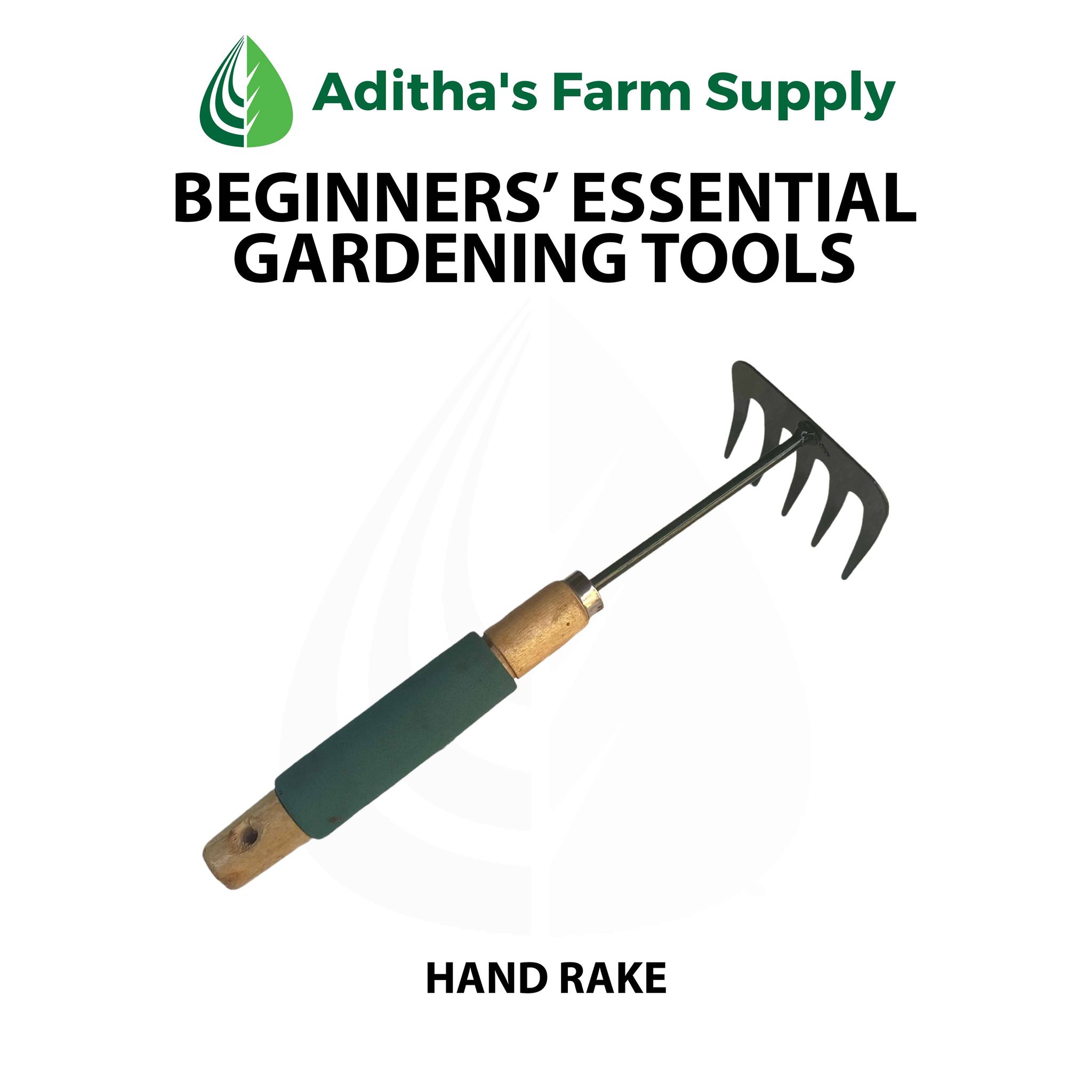 Beginners' Essential Gardening Tools (Hand Rake, Trowel, Hoe and Fork