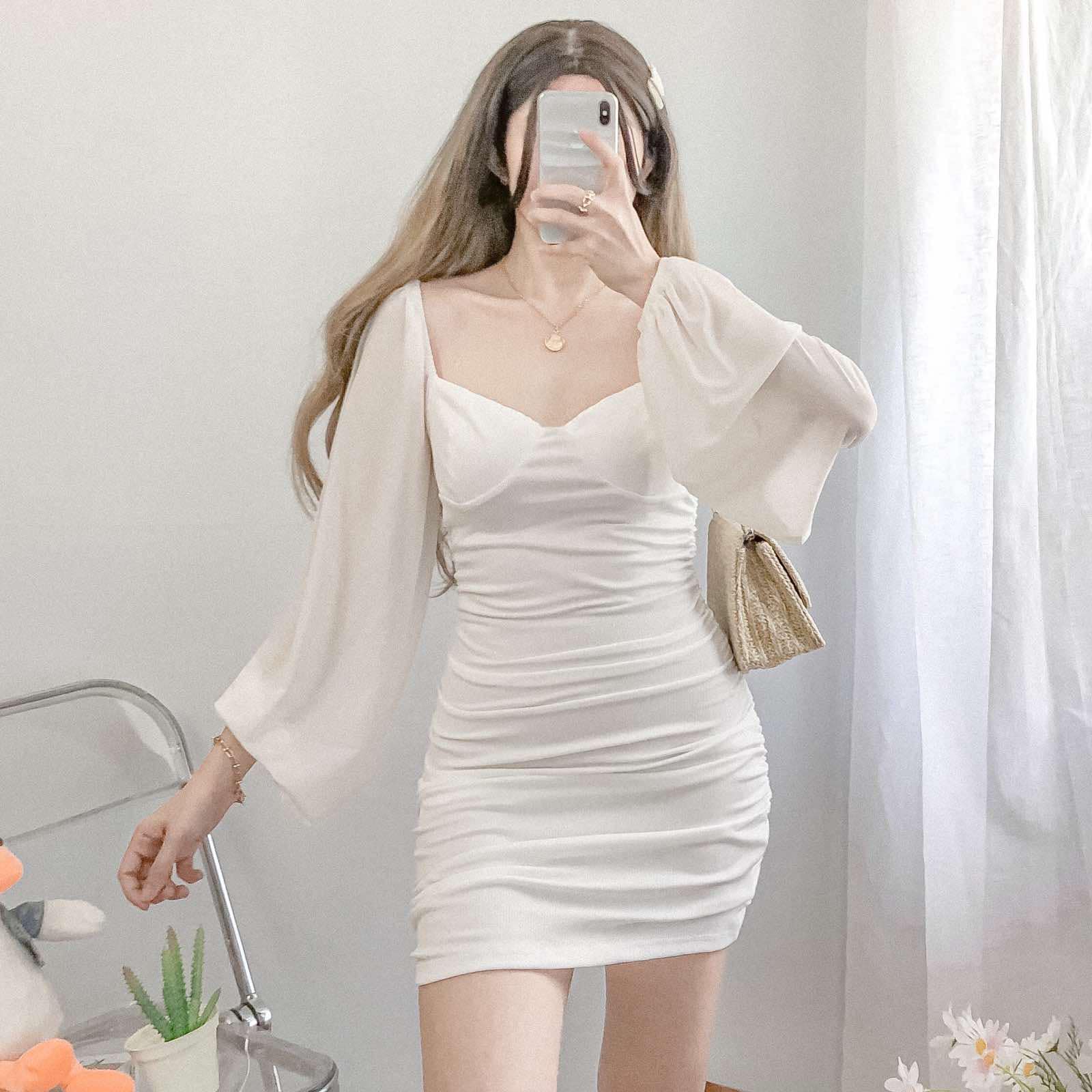 Lalisa Mesh-sleeves Dress