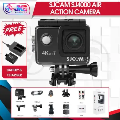 SJCAM SJ4000 AIR Action Camera Full HD 4K WIFI Sport DV 2.0 Inch Screen (Black) FREE Battery and Dual Charger