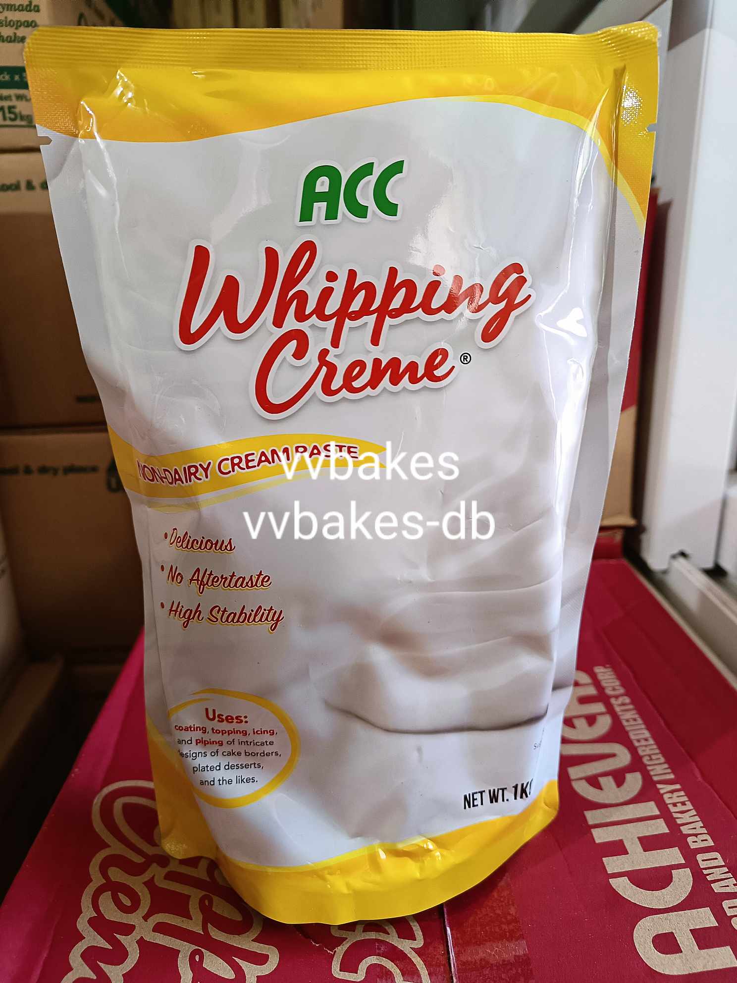 Whipping Cream NonDairy Cream Paste ACC Whipping Cream 1 kg Expiry