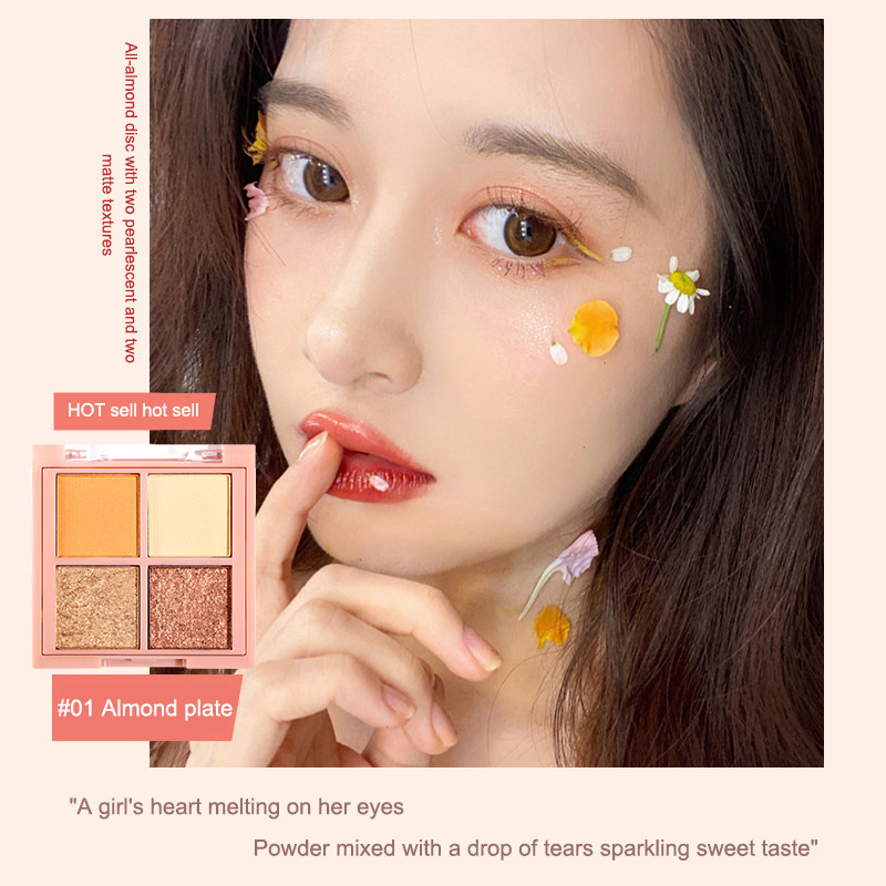 F.six Mini Four Color Eyeshadow Palette Clear Shining Sequins