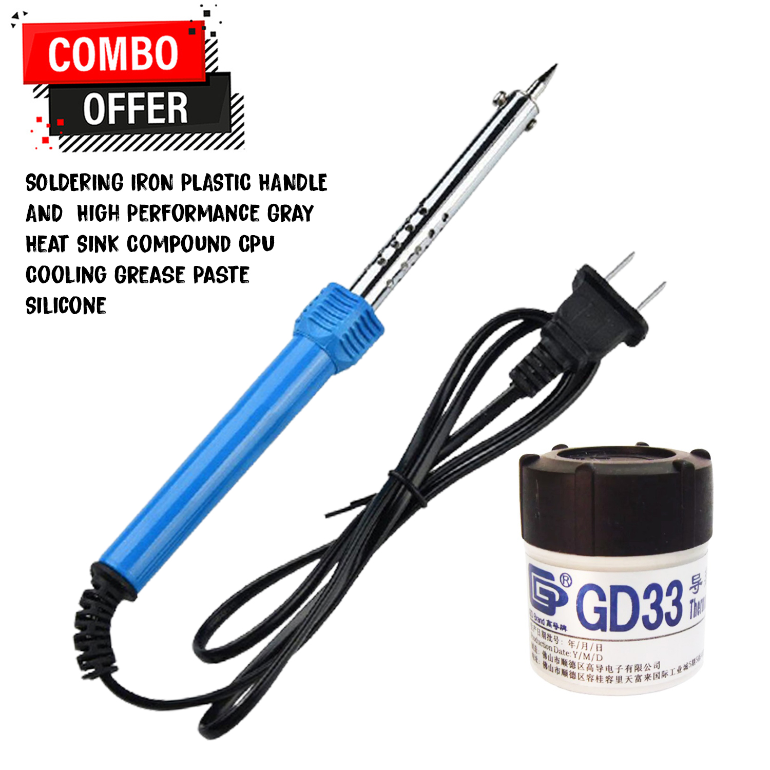Soldering Iron Plastic Handle With High Performance Gray Heat Sink