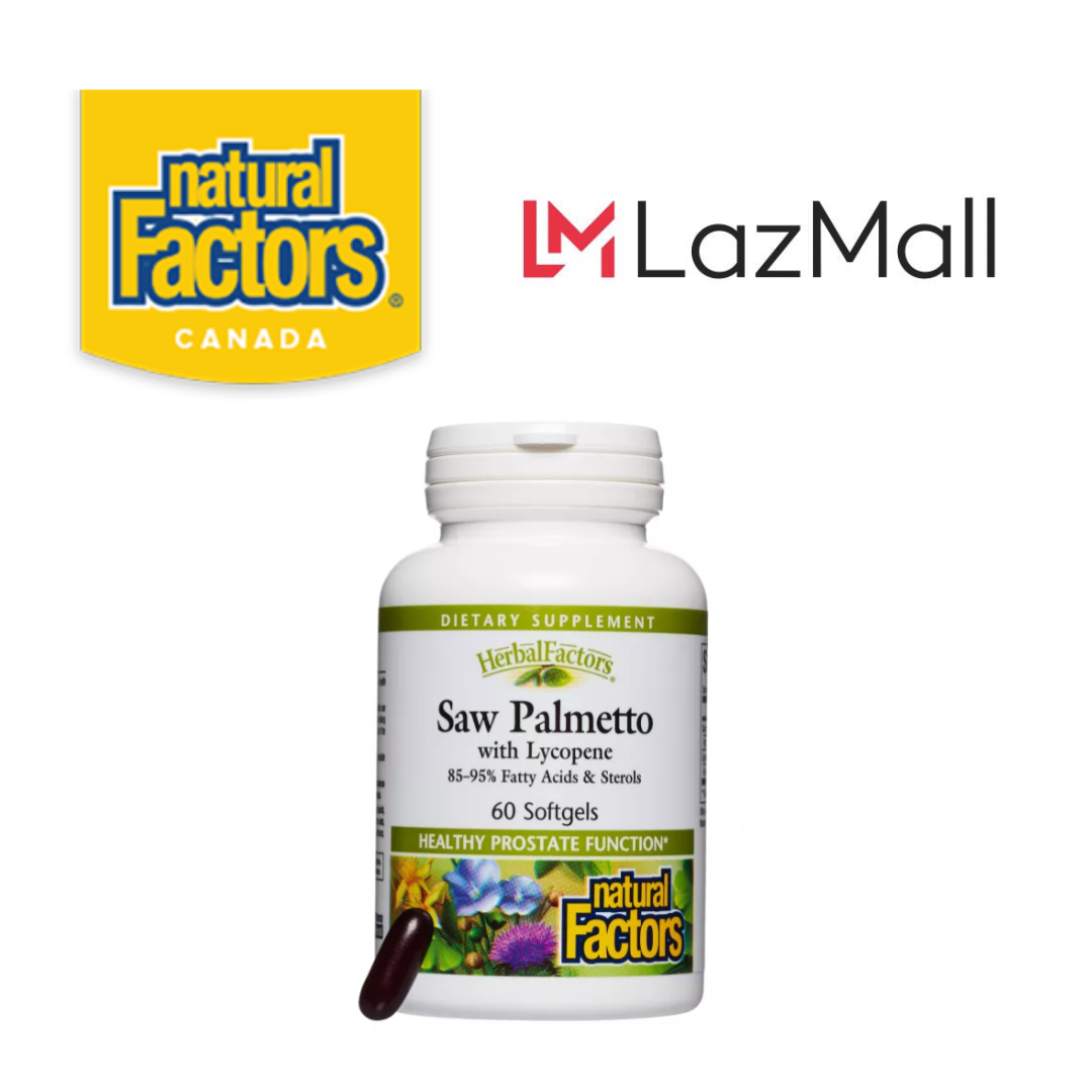 Natural Factors, HerbalFactors, Saw Palmetto with Lycopene, 60 Softgels