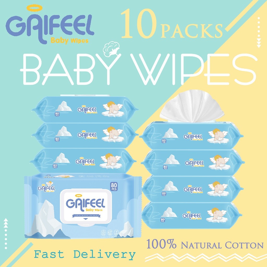 GAIFEEL Baby Wipes Wet Wipes for Baby 80pcs x 10 Packs(800pcs) Lazada PH