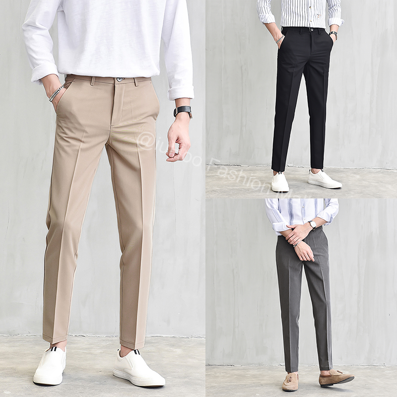 Men's Pants Korean Slacks Fashion Suit 