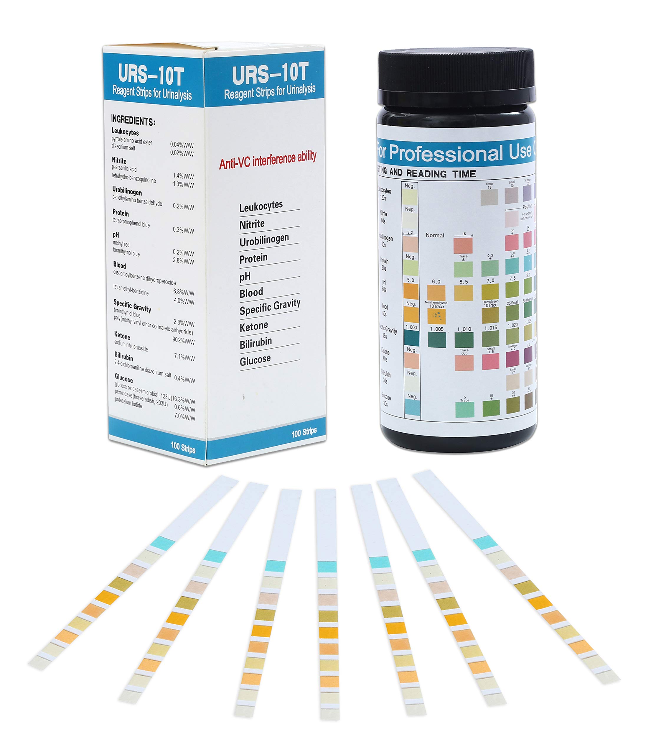 New 100 Strips Urs 10t Urinalysis Reagent Strips Urinalysis To Monitor Body Health Levels 1422