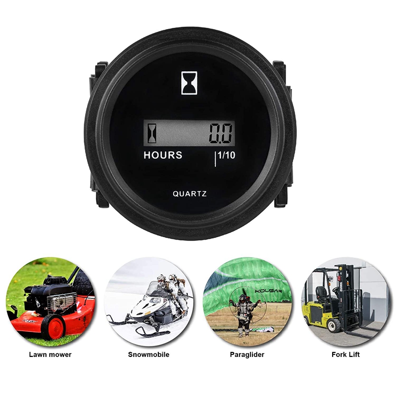 Auto Parts Hour Meter Round LCD Hour Meter Quartz Hour Meter DC4.5V
