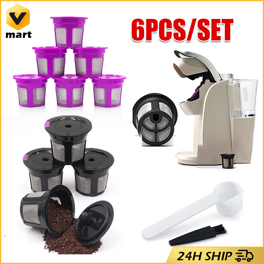 6pcs Plastic Coffee Filter, Purple Coffee Filter For Coffee Maker