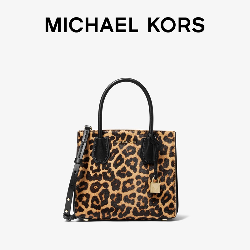 New Female MK Mercer Medium Leopard Print Organ Crossbody Shoulder Bag  Elegant Temperament Niche Design Star Style Handbags Girlfriend Birthday  Light Luxury Gift Authentic Michael Kors Bag Women Western Fashion Classics  Bags |