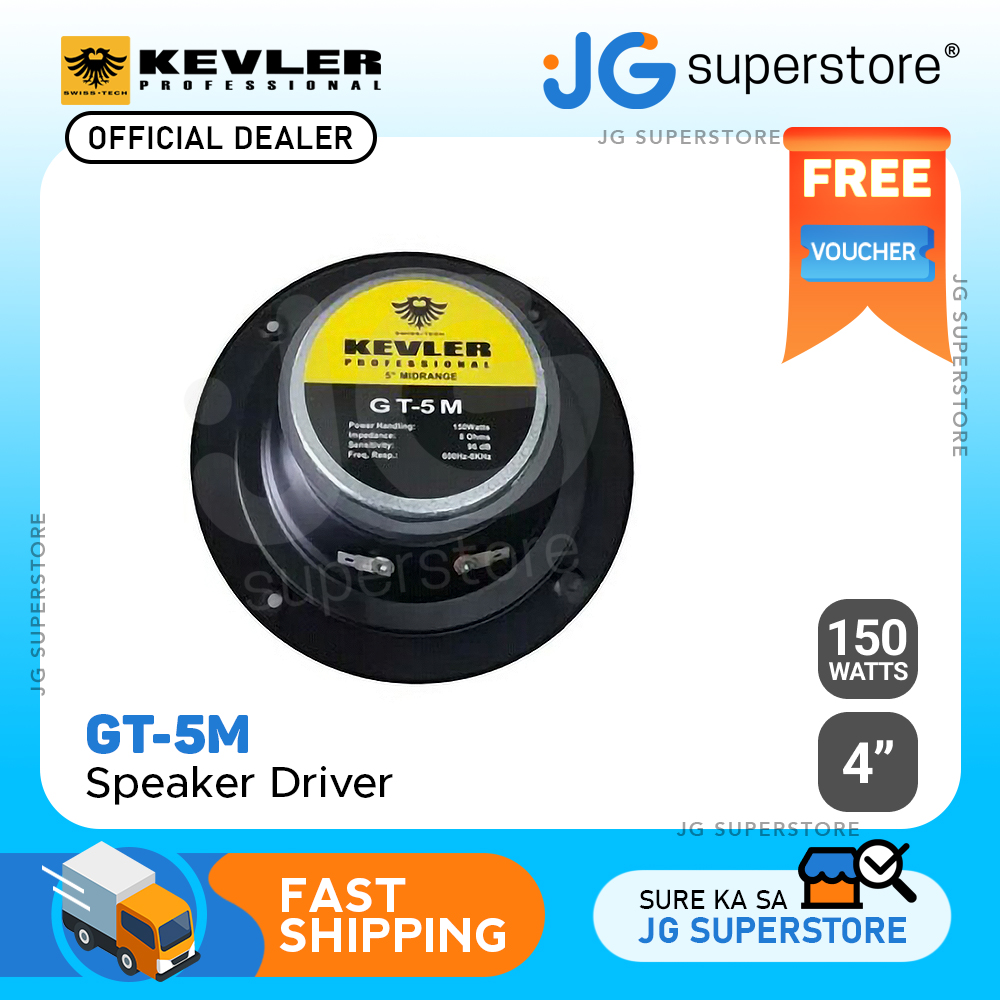 KEVLER GT5M 150W Speaker Driver with 5" Cone Midrange, 8 Ohms