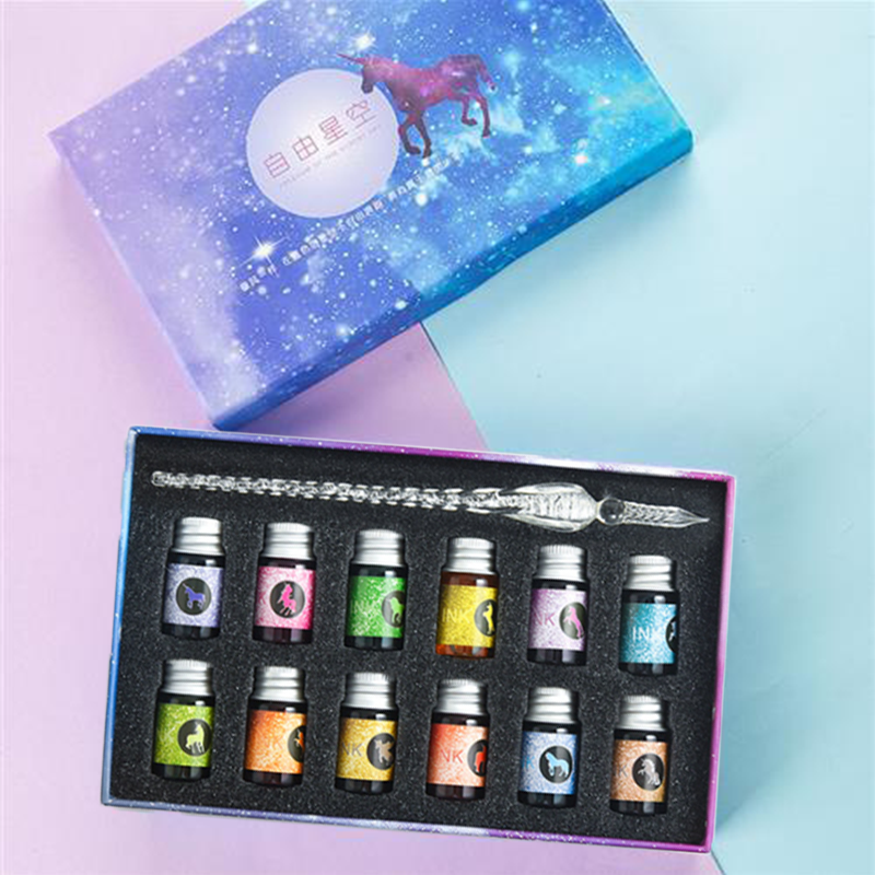 Star Glass Pen Set Signature Pen Set Crystal Student Dip Pen Gradient