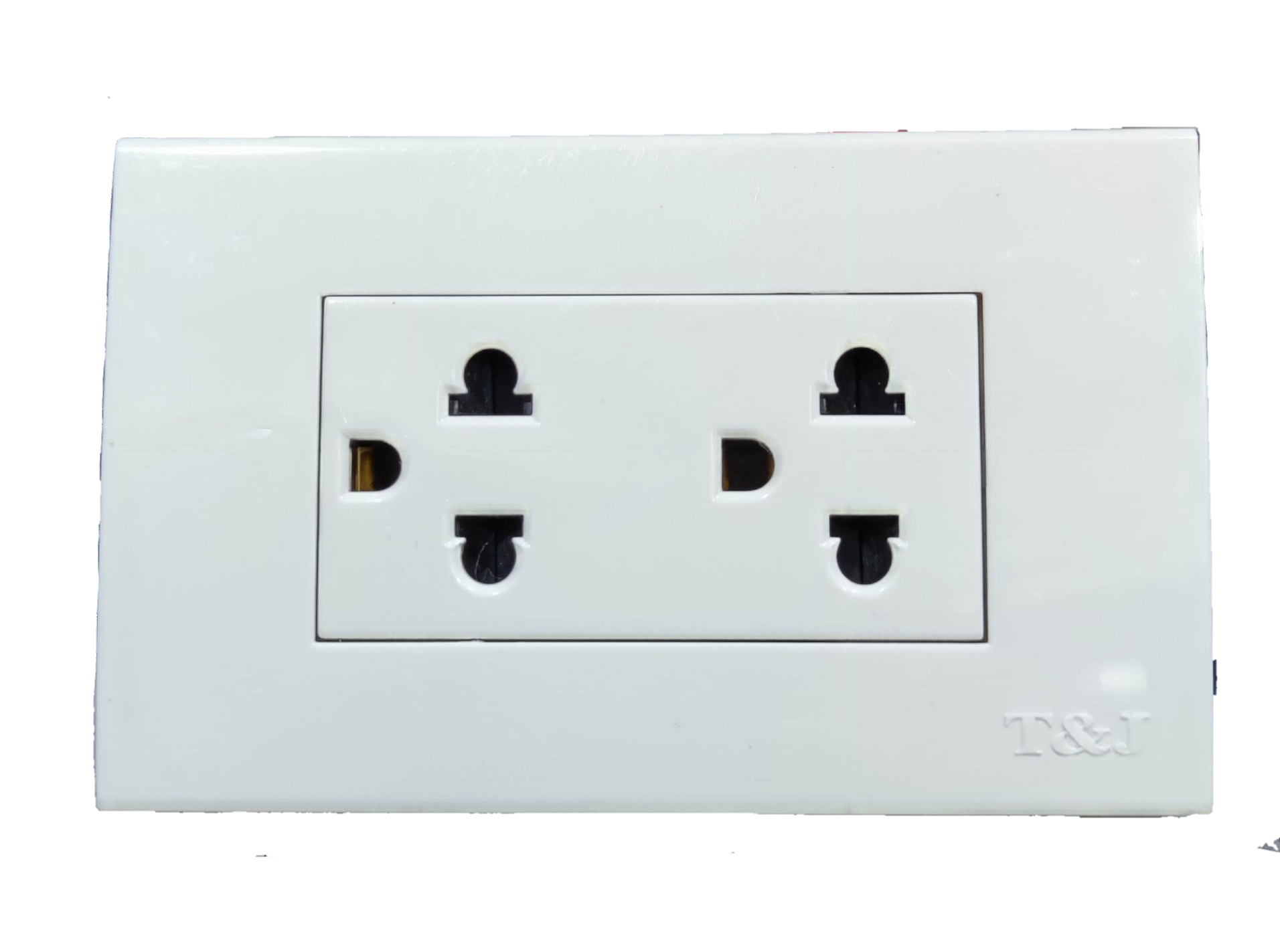 Duplex Universal Outlet with Ground 16A 220V ( T&J) , 2 Gang Universal