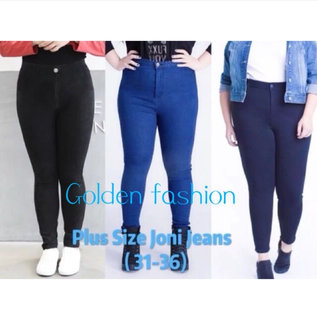 PLUS SIZE BIG SIZE HIGH WAIST JONI JEANS SEXY STYLE SKINNY STRETCH FASHION  CLASSIC JEANS PANTS FOR WOMEN'S SIZE 31 32 33 34 35 36 COD GOLDEN FASHION