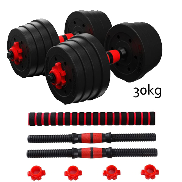 Dumbbell Set 30kg Body Building Gym Equipment Adjustable Plates and ...