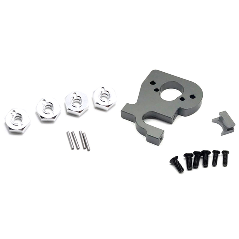 2 Set RC Car Part: 1 Set Metal Combiner,Grey & 1 Set RC Car Motor Holder Replacement Accessories