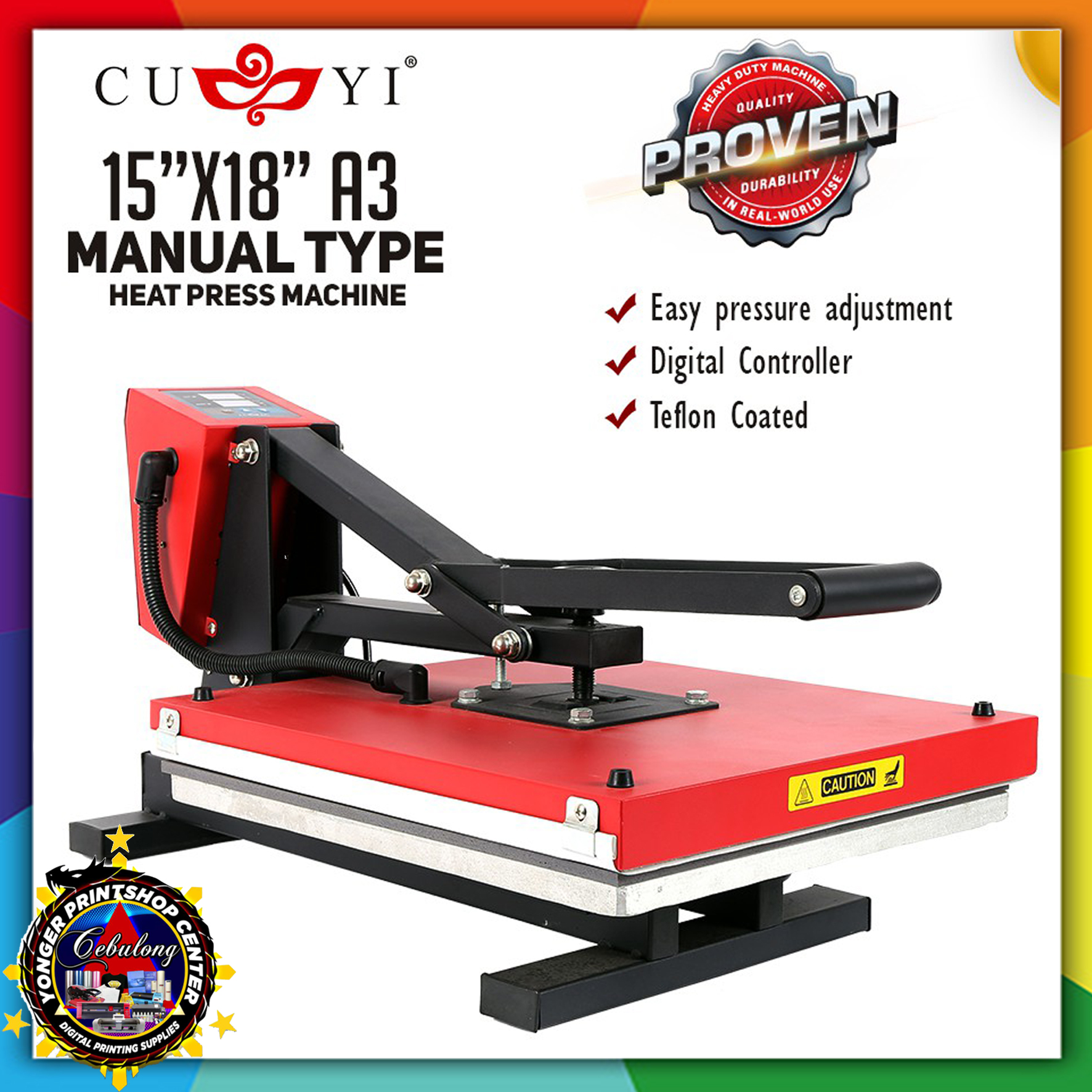 1 UNIT CUYI HEATPRESS MACHINE A3 SIZE 15X18 INCHES HEAVY DUTY