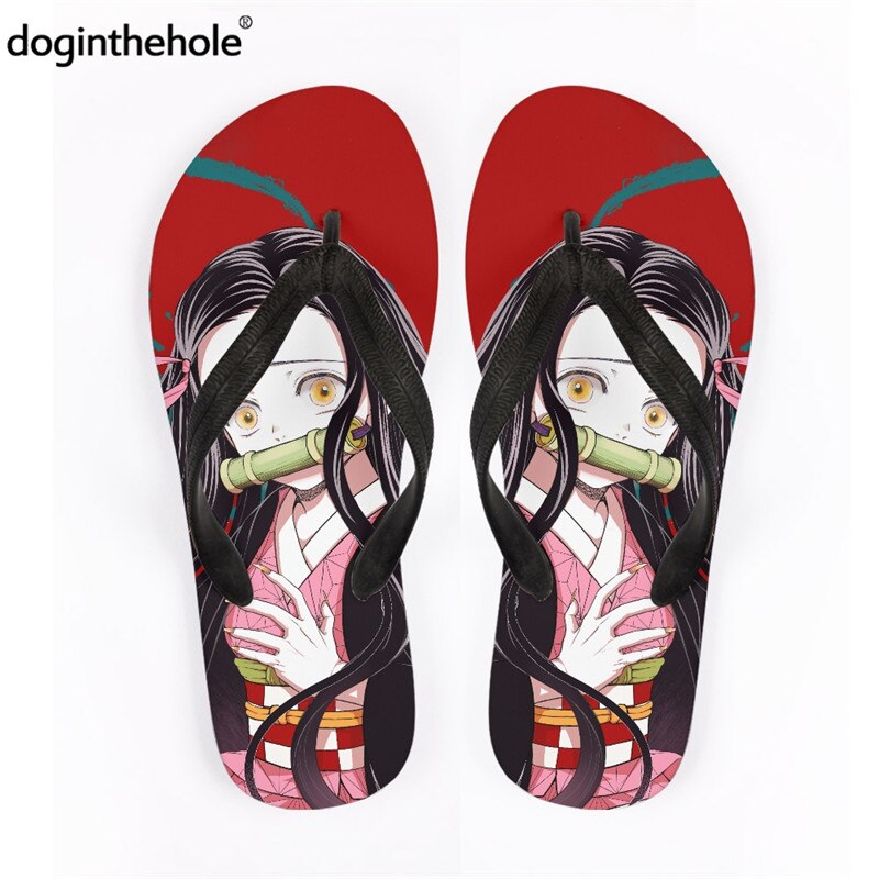 Doginthehole 2021 New Women Anime Flip Flops Demon Slayer Japanese Style  Slip On Slipper For Home Pool Non-slip Slide Sandals | Lazada PH
