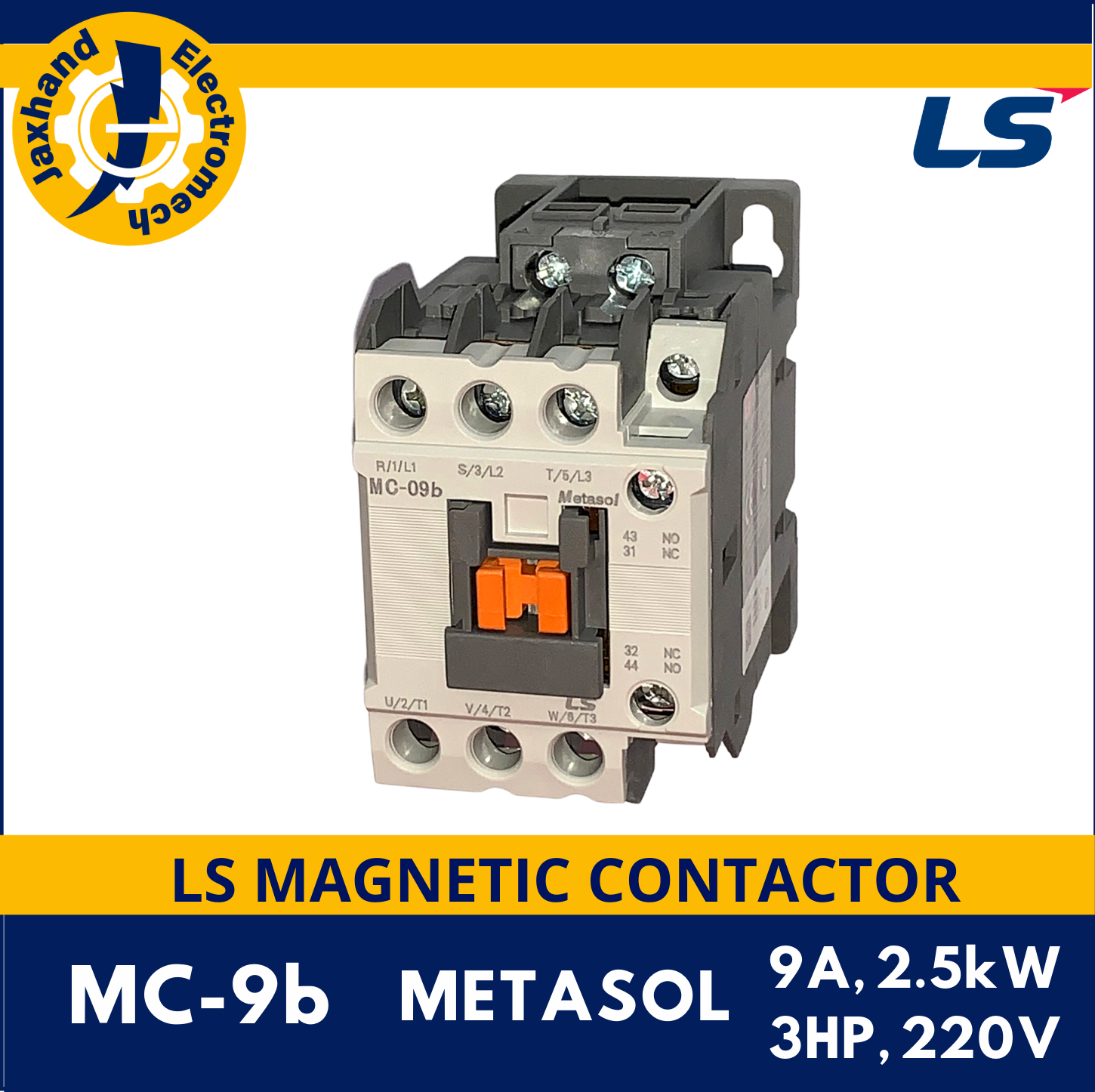 LS Contactor 9A 50A, 220VAC Coil, Metasol / contactor 9A / 12A / 18A / 22 A