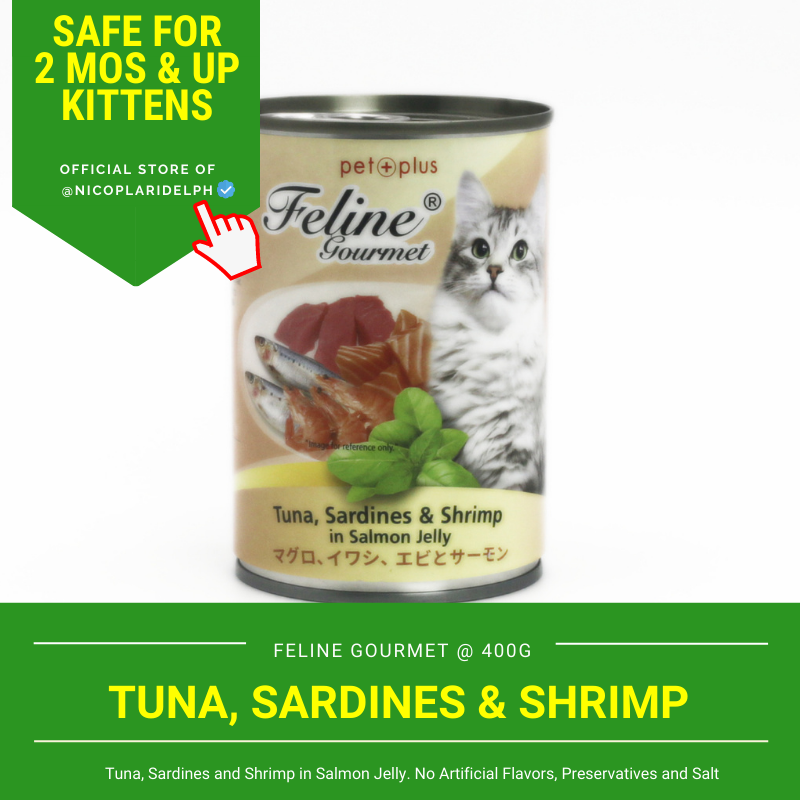 Feline Gourmet in Can Tuna, Sardines and Shrimp 100 No Salt and
