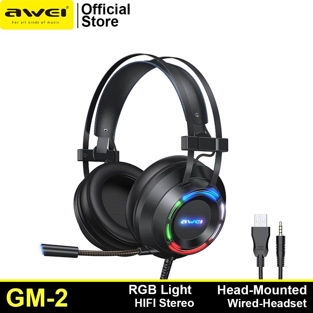Awei GM2 Gaming Headphone 7.1 Surround Sound Wired Headphone with