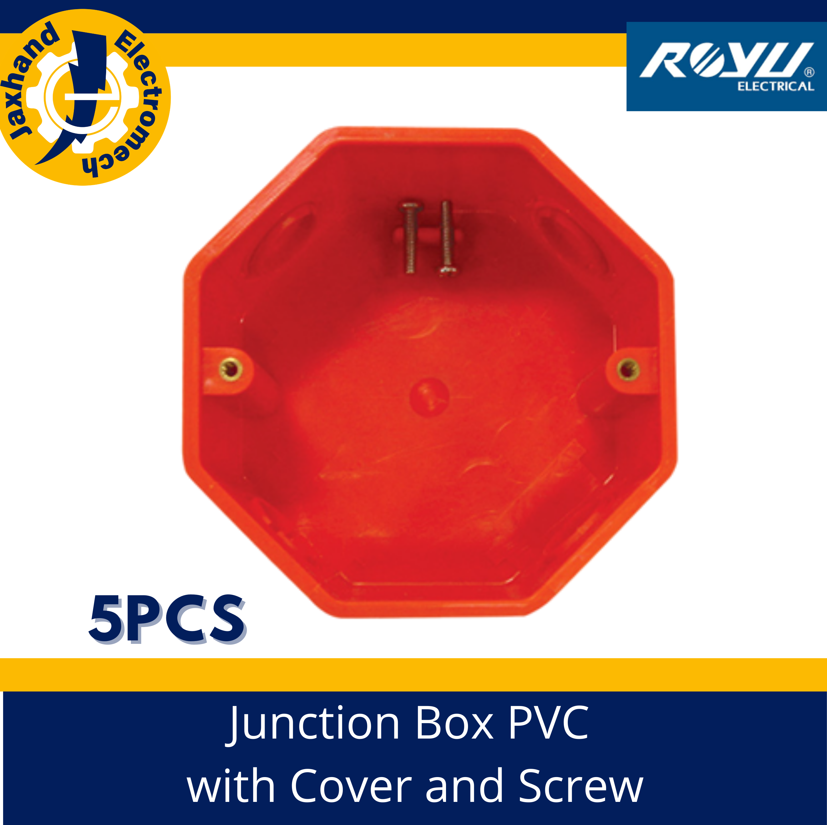 5PCS ROYU Junction Box PVC with Cover and Screw PBX Box Flame Retardant