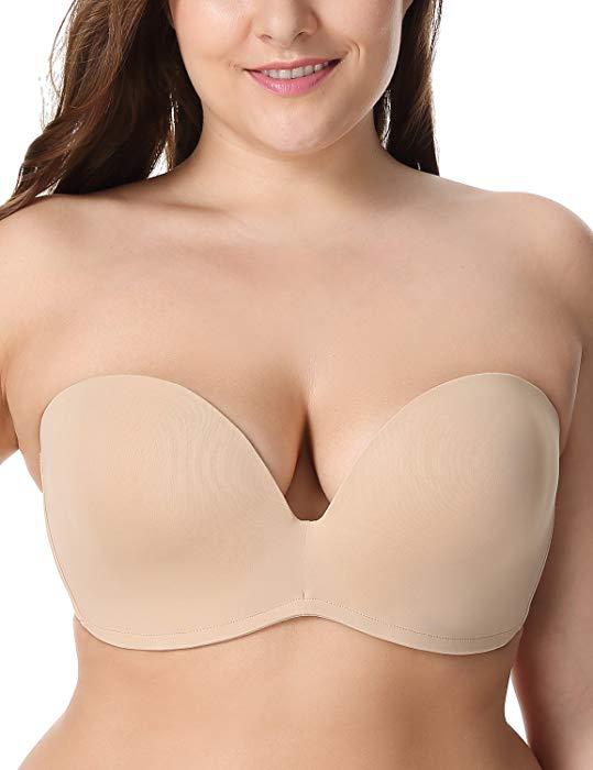 SAGM Strapless Seamless Push Up Bra 2 Way Straps