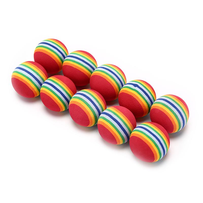 Sanba 10Pcs Rainbow Stripe foam Sponge Golf Balls Swing Practice Training Aids