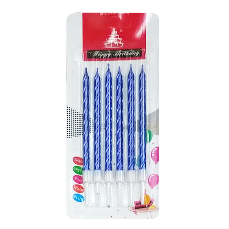 Thin Metallic Multi Color Spiral Birthday Cake Topper Candles For