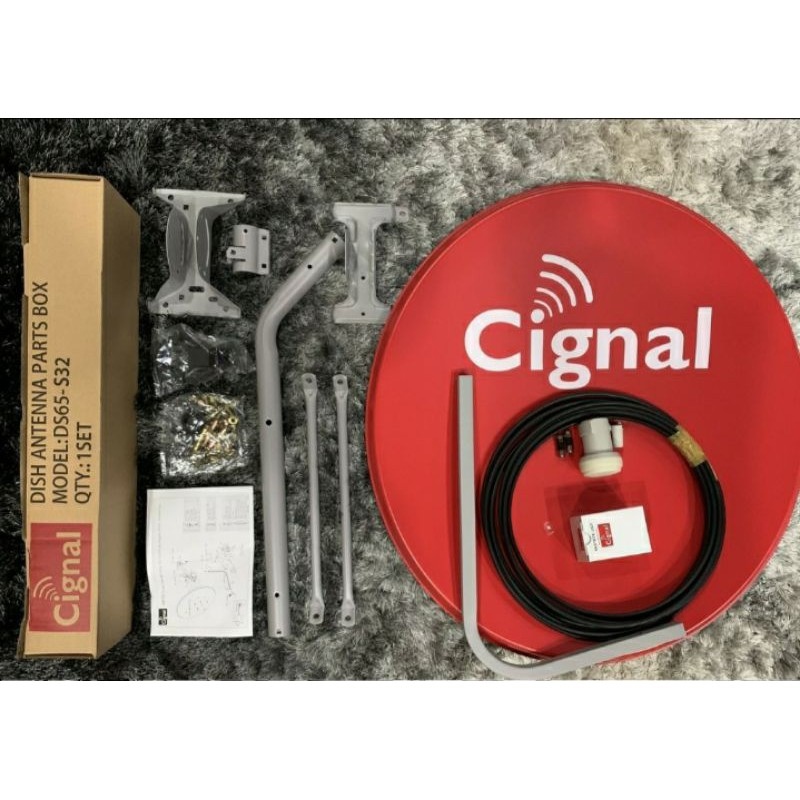Cignal Satellite dish w/Lnb and Cable Wire and 2pcs Original Connectors