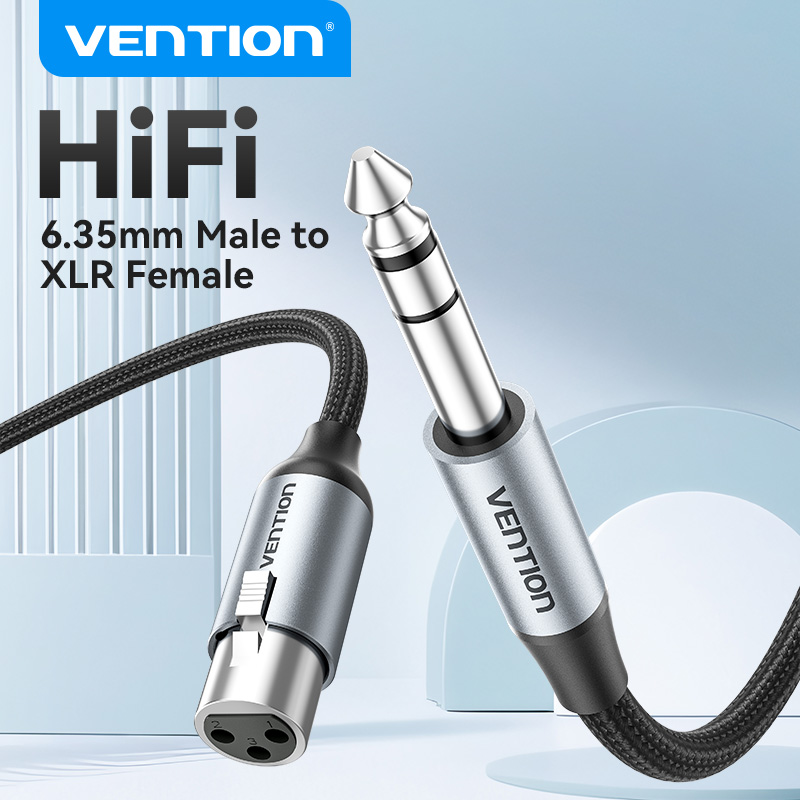 VENTION XLR Male to XLR Female マイクケーブル(Hi-Fi) 1.5M ブルー BL-1146