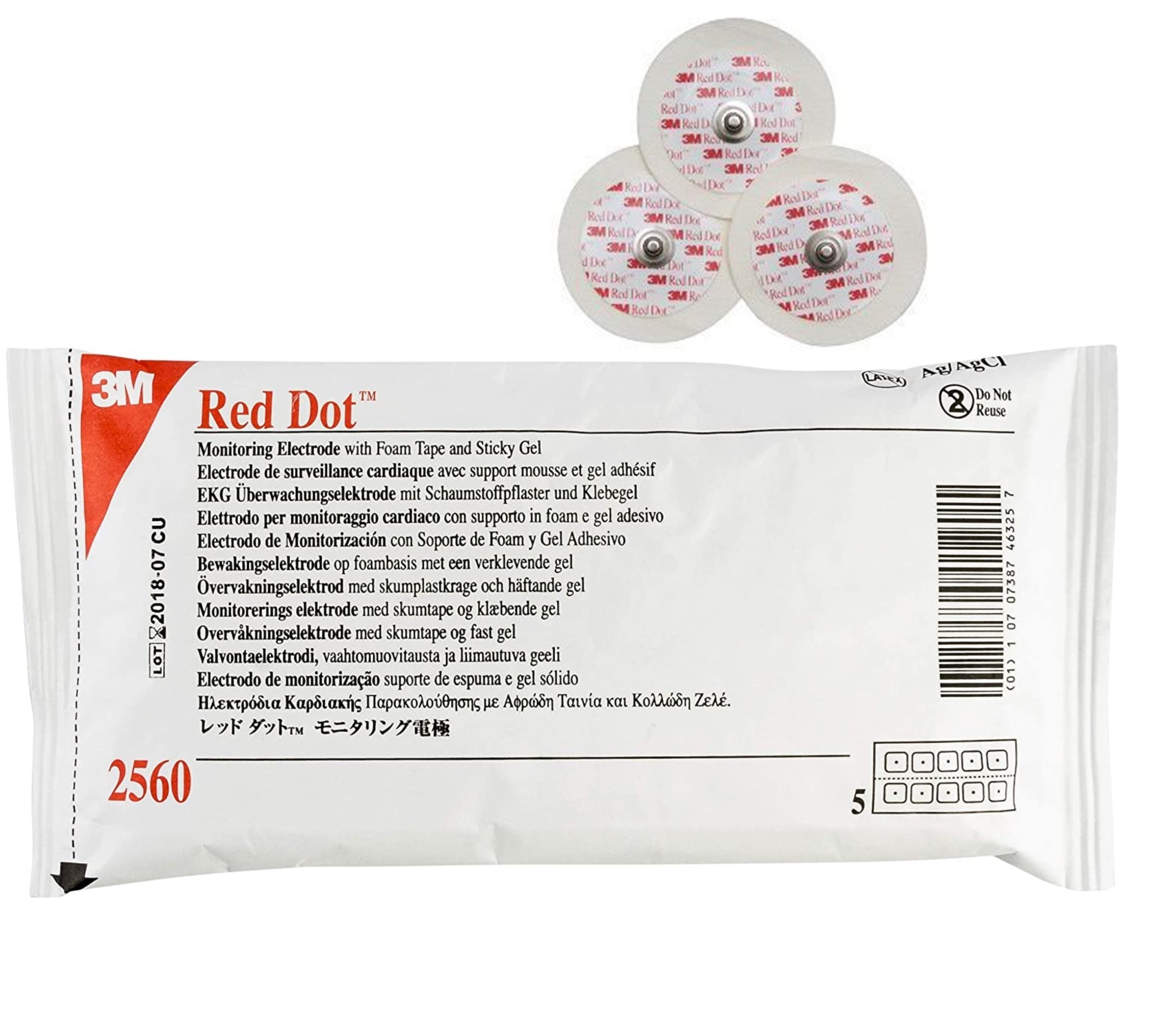 3M Disposable ECG Electrodes Red Dot ECG Electrodes 50s (Adult