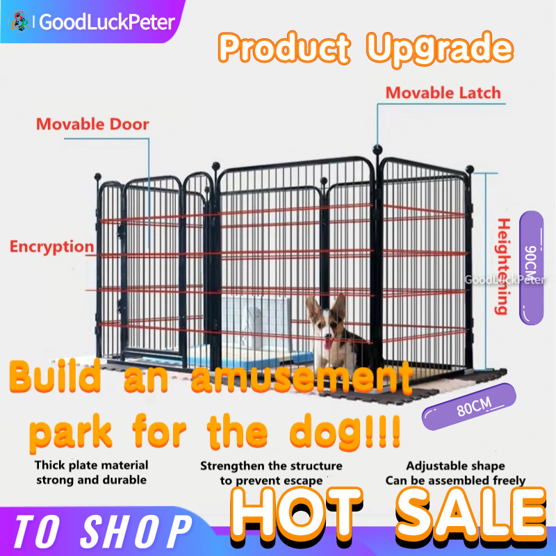 Dog cage, dog fence, adjustable dog cage (80*90cm/pcs×6), expandable dog fence, kennel Lazada PH
