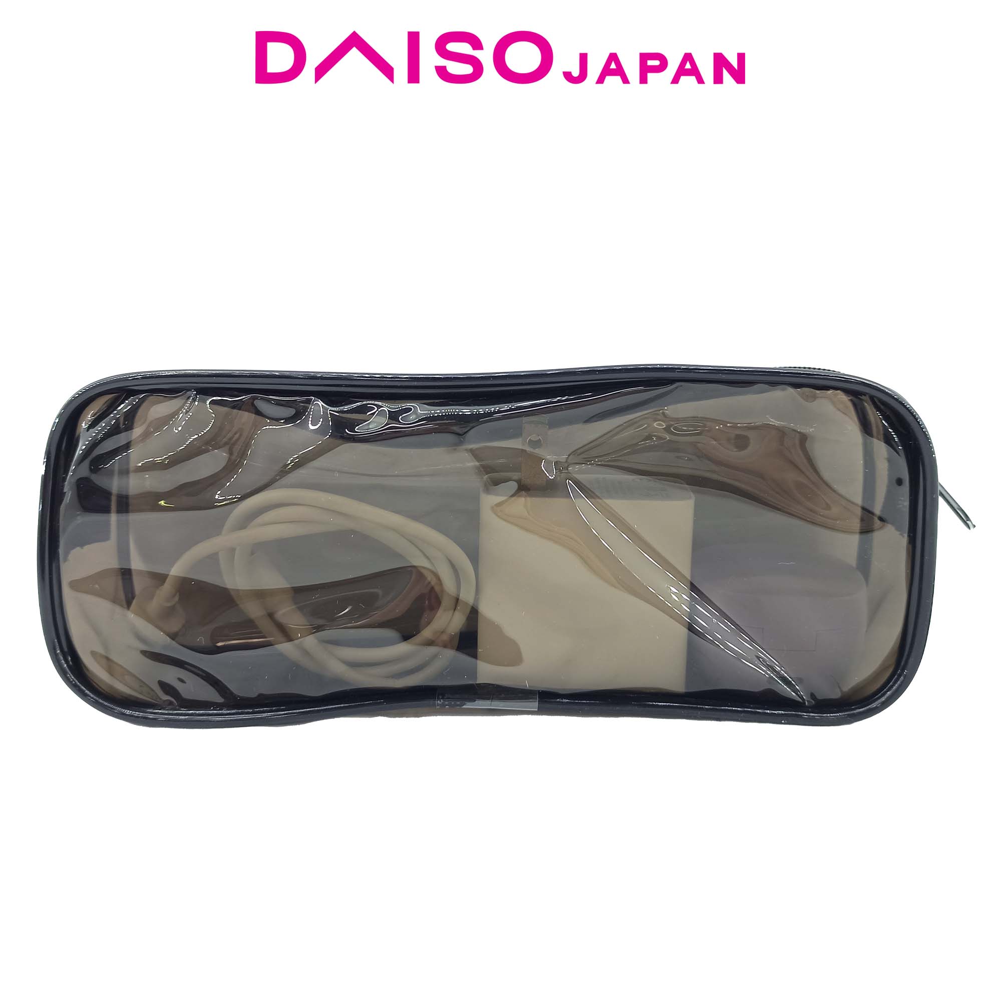 Daiso Vinyl pen case (beige with gusset) Other Office Supplies
