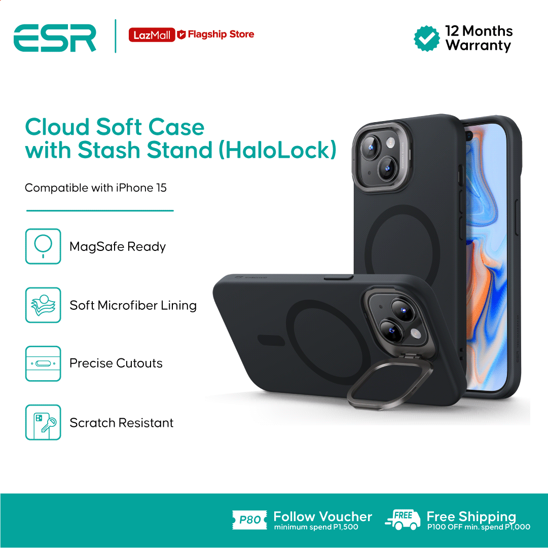 Buy ESR IPhone 15 Pro Max Cloud Soft Case With Stash Stand