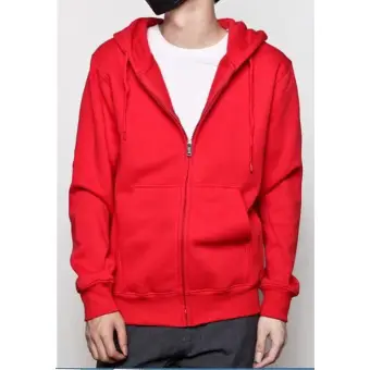 plain red zipper hoodie